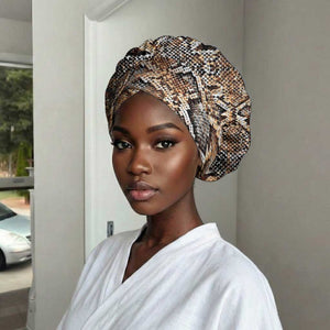 African Wild Animal Skins Easy Headwrap Vintage Snake Skin Pattern