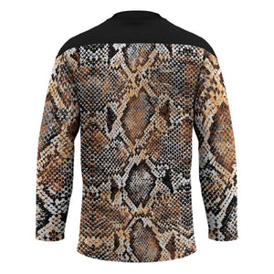 African Wild Animal Skins Hockey Jersey Vintage Snake Skin Pattern