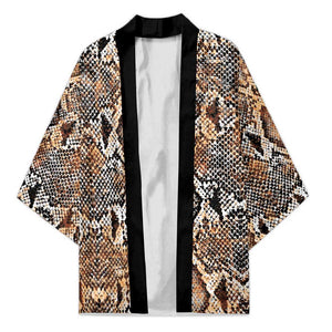 African Wild Animal Skins Kimono Vintage Snake Skin Pattern