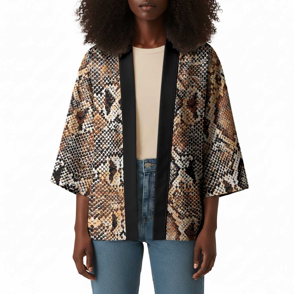African Wild Animal Skins Kimono Vintage Snake Skin Pattern