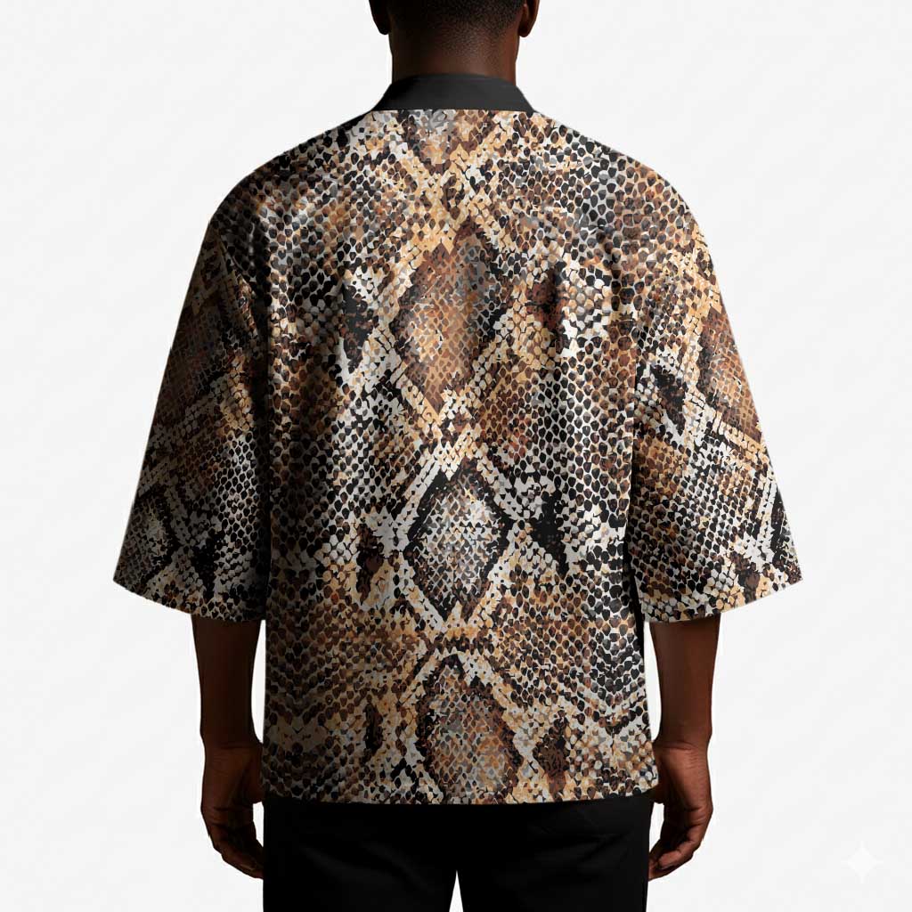 African Wild Animal Skins Kimono Vintage Snake Skin Pattern