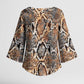 African Wild Animal Skins Kimono Sleeve Blouse Vintage Snake Skin Pattern