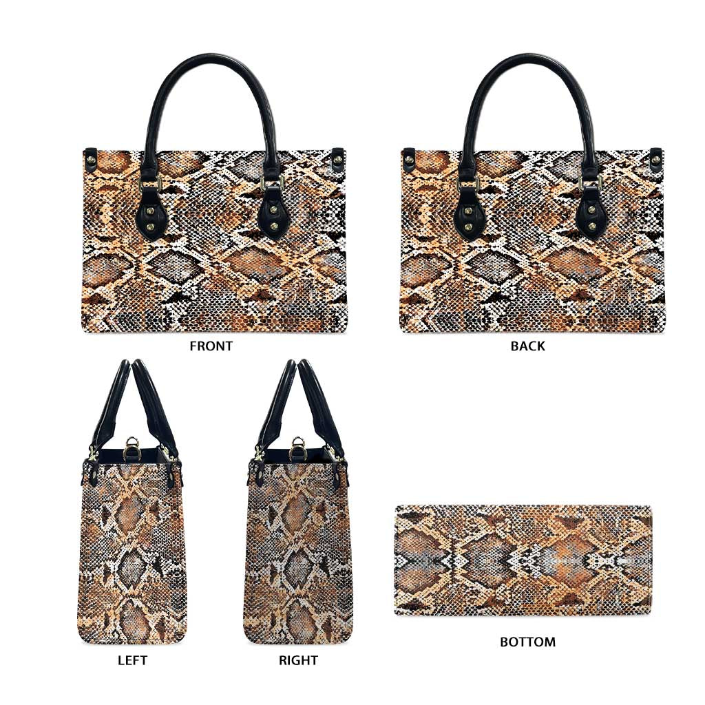 African Wild Animal Skins Leather Bag Vintage Snake Skin Pattern