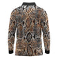 African Wild Animal Skins Long Sleeve Polo Shirt Vintage Snake Skin Pattern - African Pride