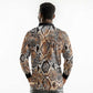 African Wild Animal Skins Long Sleeve Polo Shirt Vintage Snake Skin Pattern - African Pride