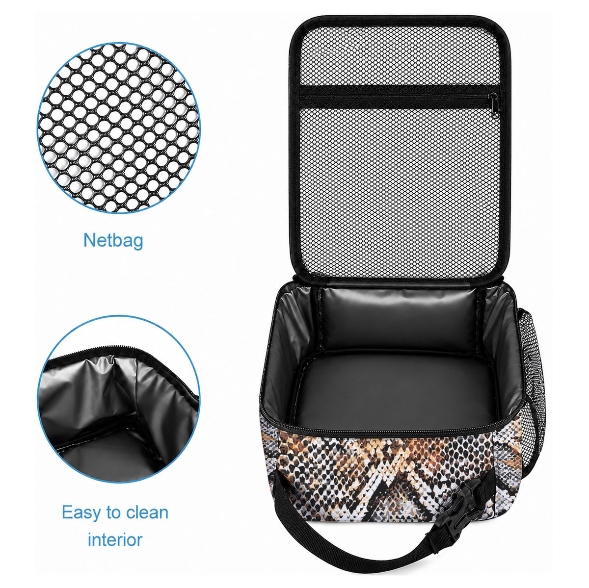 African Wild Animal Skins Lunch Bag Vintage Snake Skin Pattern