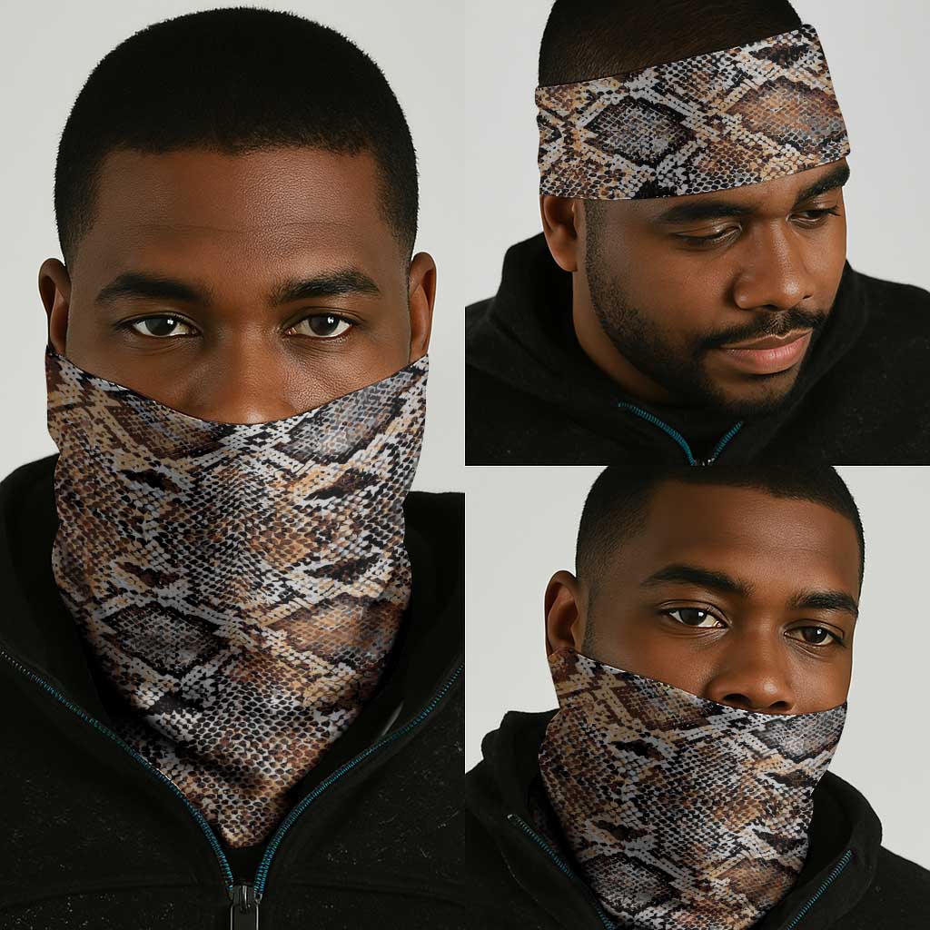 African Wild Animal Skins Neck Gaiter Vintage Snake Skin Pattern LT9