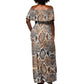 African Wild Animal Skins Off Shoulder Maxi Dress Vintage Snake Skin Pattern - African Pride