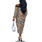 African Wild Animal Skins Off The Shoulder Long Sleeve Dress Vintage Snake Skin Pattern - African Pride
