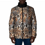 African Wild Animal Skins Padded Jacket Vintage Snake Skin Pattern