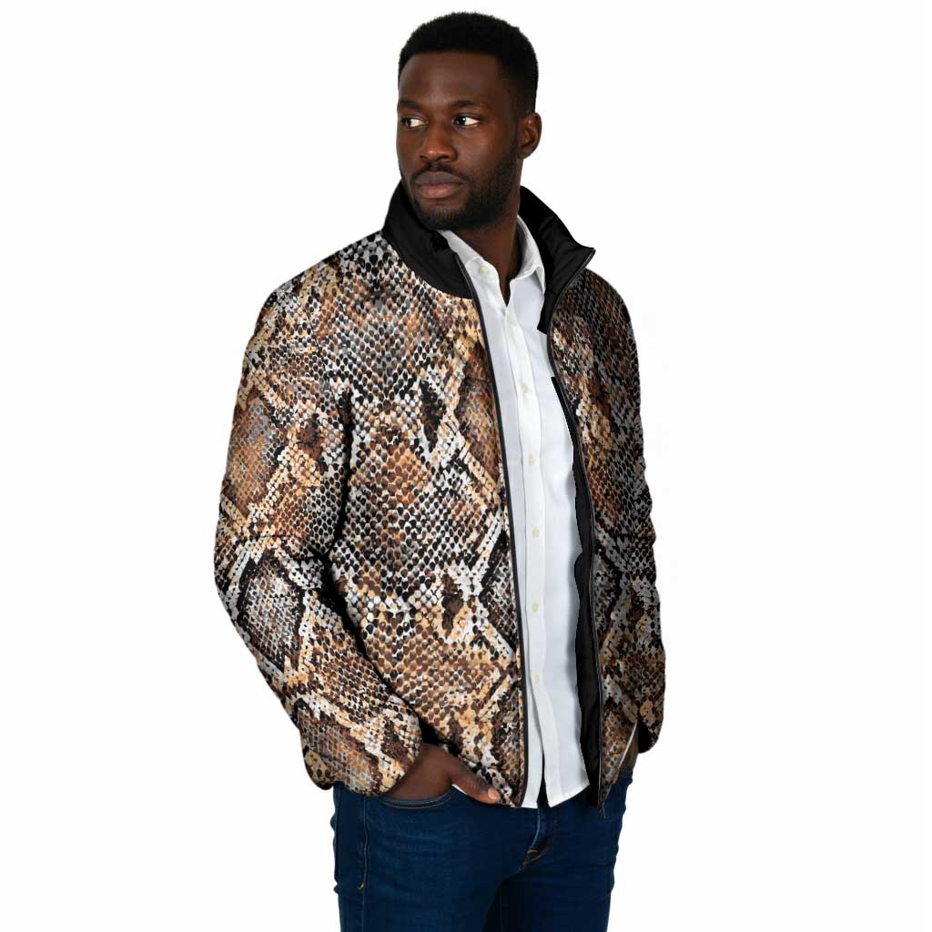 African Wild Animal Skins Padded Jacket Vintage Snake Skin Pattern
