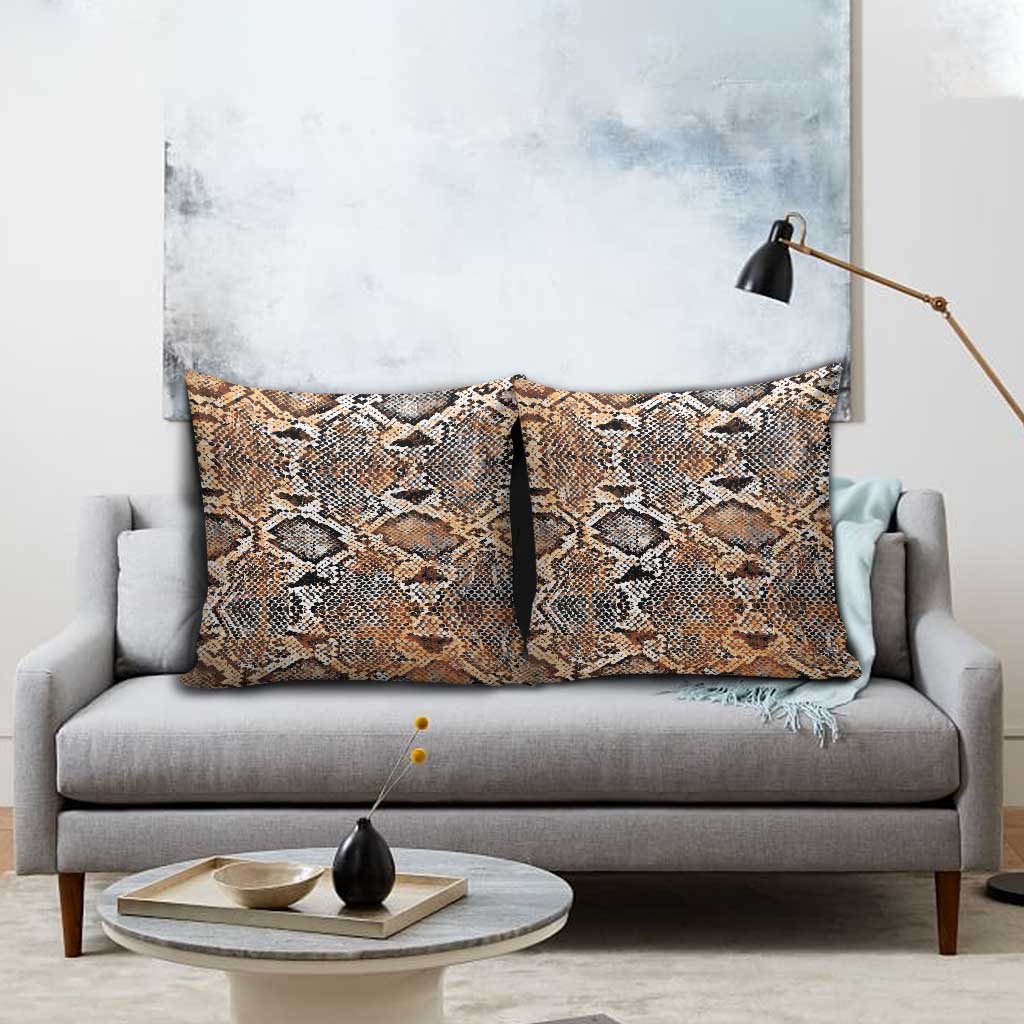 African Wild Animal Skins Pillow Cover Vintage Snake Skin Pattern