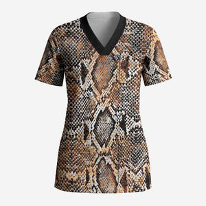 African Wild Animal Skins Scrub Top Vintage Snake Skin Pattern
