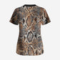 African Wild Animal Skins Scrub Top Vintage Snake Skin Pattern