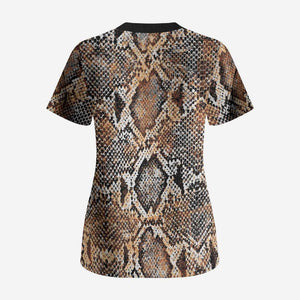 African Wild Animal Skins Scrub Top Vintage Snake Skin Pattern