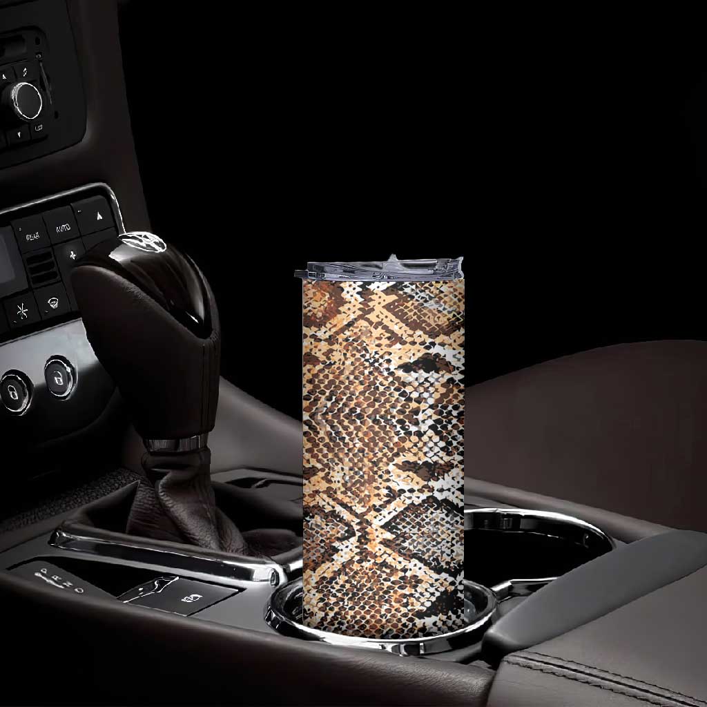 African Wild Animal Skins Skinny Tumbler Vintage Snake Skin Pattern - African Pride