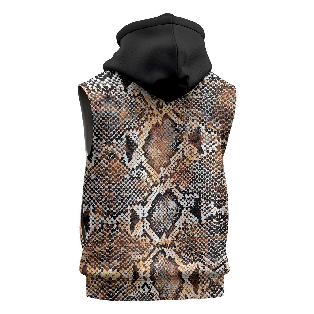 African Wild Animal Skins Sleeveless Hoodie Vintage Snake Skin Pattern - African Pride