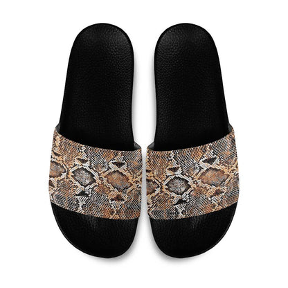 African Wild Animal Skins Slide Sandals Vintage Snake Skin Pattern
