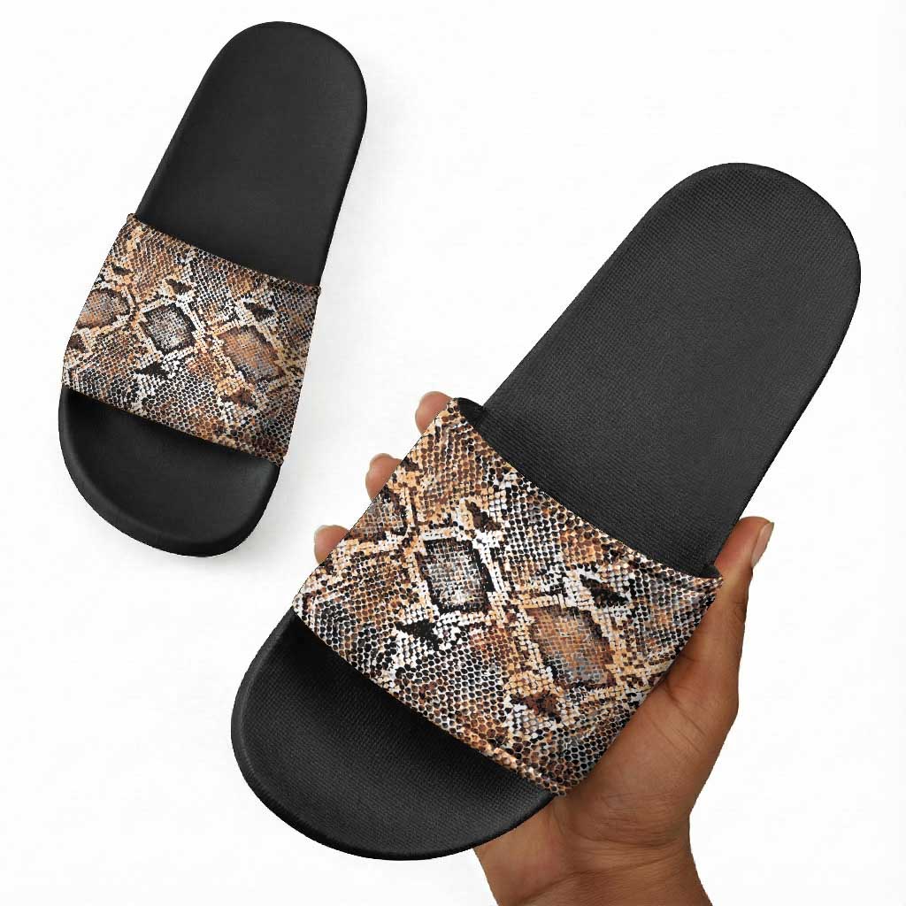 African Wild Animal Skins Slide Sandals Vintage Snake Skin Pattern