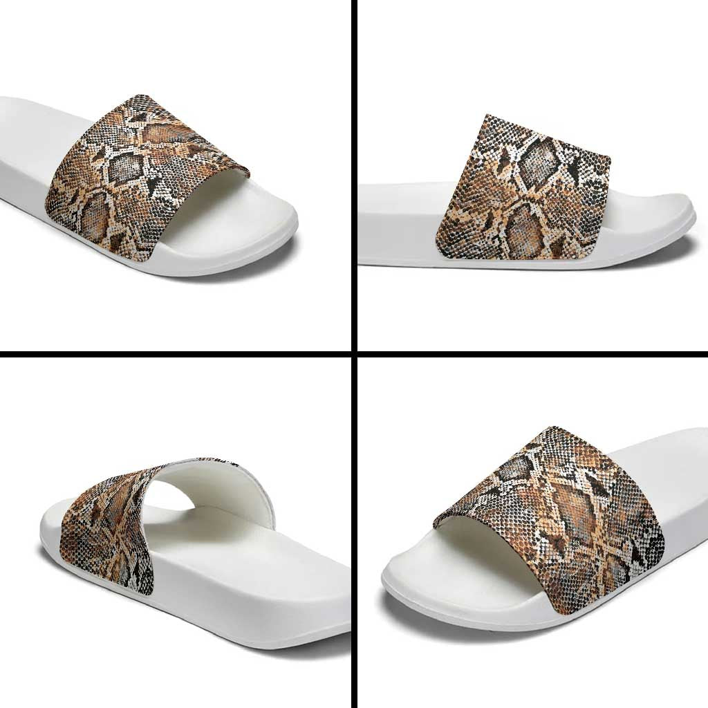 African Wild Animal Skins Slide Sandals Vintage Snake Skin Pattern