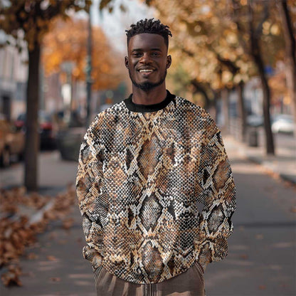 African Wild Animal Skins Sweatshirt Vintage Snake Skin Pattern - African Pride