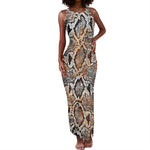 African Wild Animal Skins Tank Maxi Dress Vintage Snake Skin Pattern - African Pride