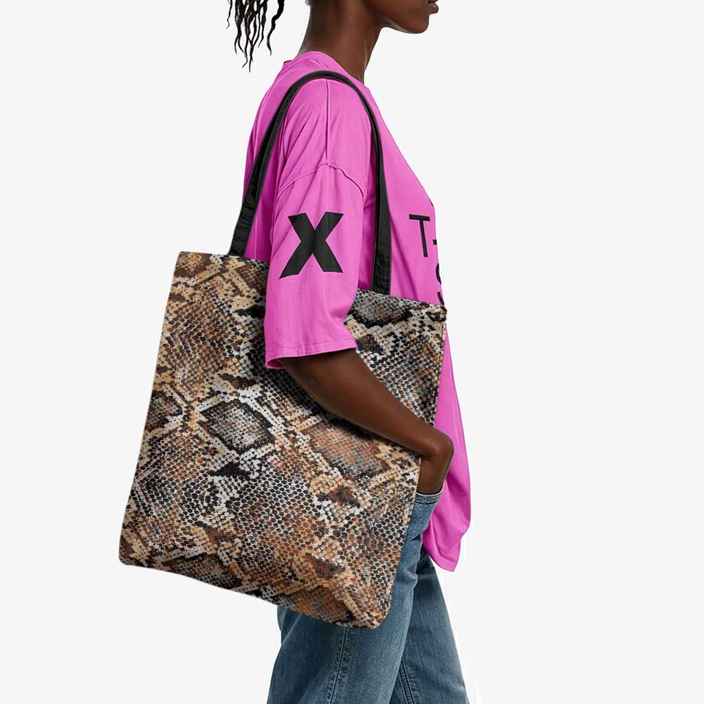African Wild Animal Skins Tote Bag Vintage Snake Skin Pattern