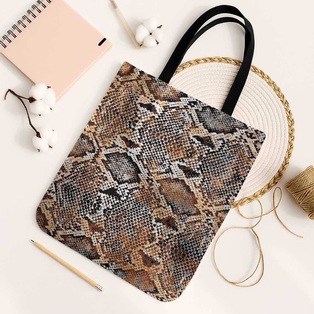 African Wild Animal Skins Tote Bag Vintage Snake Skin Pattern