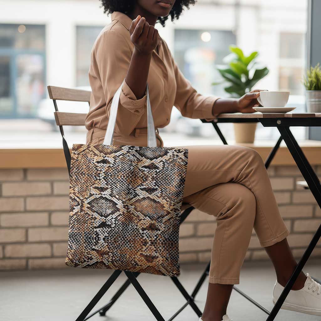 African Wild Animal Skins Tote Bag Vintage Snake Skin Pattern