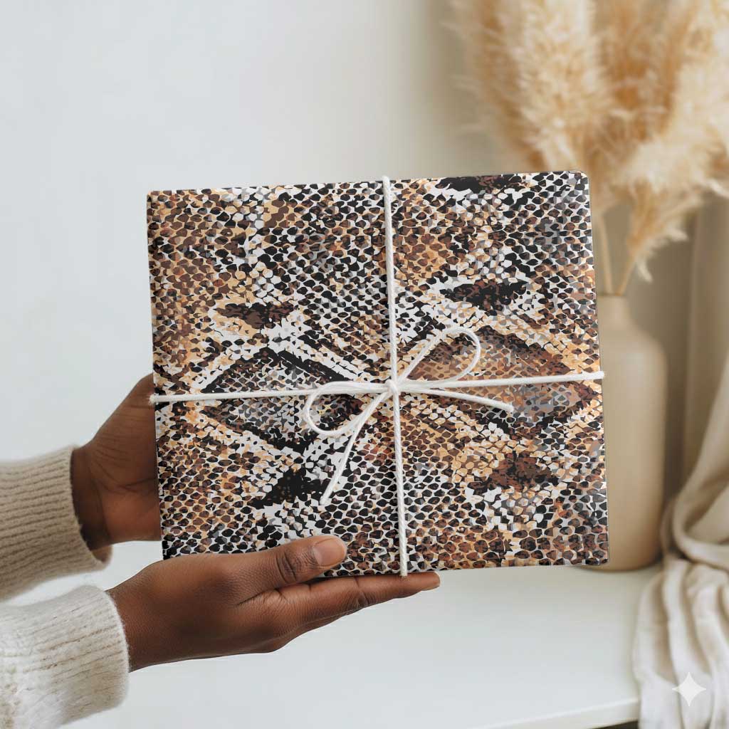 African Wild Animal Skins Wrapping Paper Vintage Snake Skin Pattern - African Pride