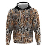 African Wild Animal Skins Zip Hoodie Vintage Snake Skin Pattern - African Pride