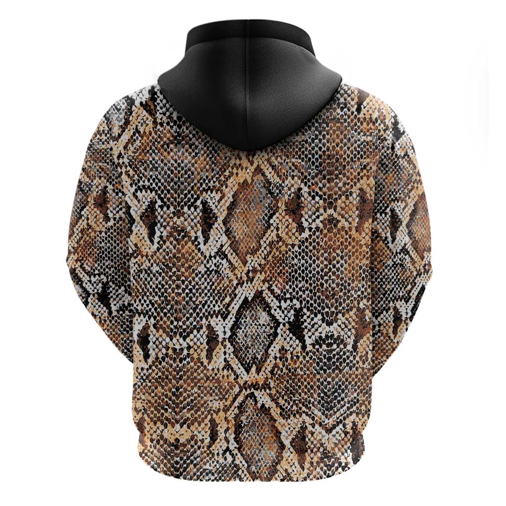 African Wild Animal Skins Zip Hoodie Vintage Snake Skin Pattern - African Pride