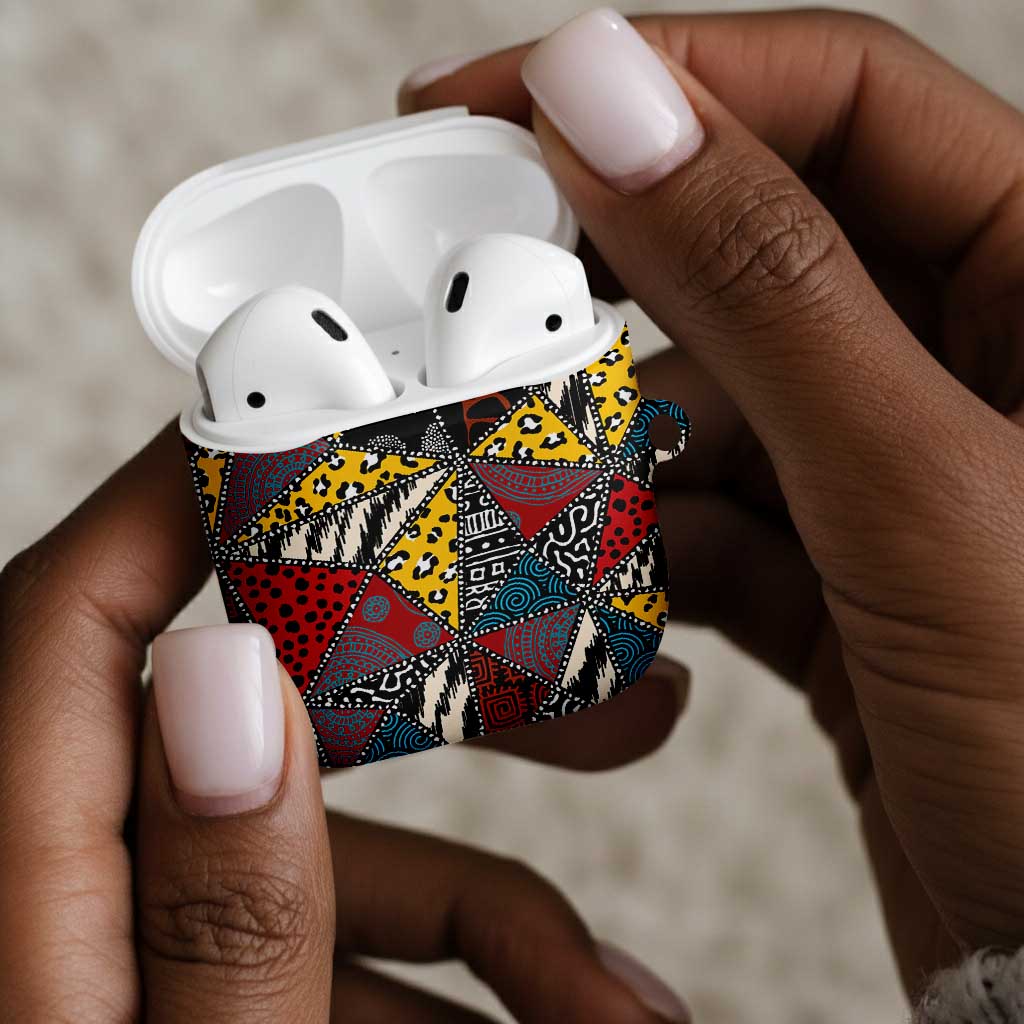 African Wild Animal Skins AirPods Case Triangles Pattern Afro Pattern Style