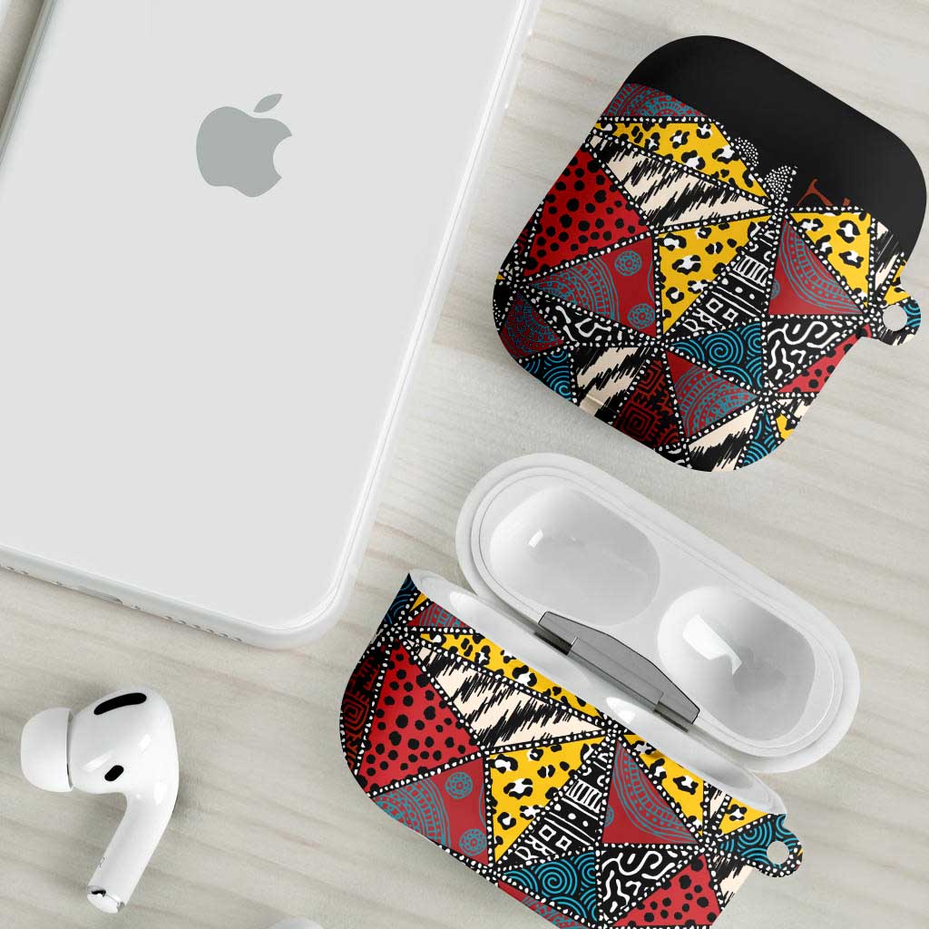 African Wild Animal Skins AirPods Case Triangles Pattern Afro Pattern Style