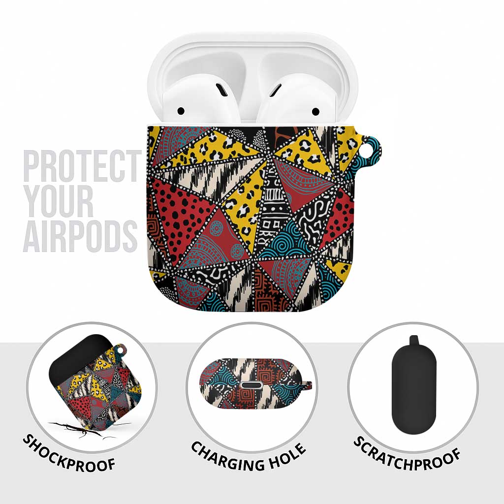 African Wild Animal Skins AirPods Case Triangles Pattern Afro Pattern Style