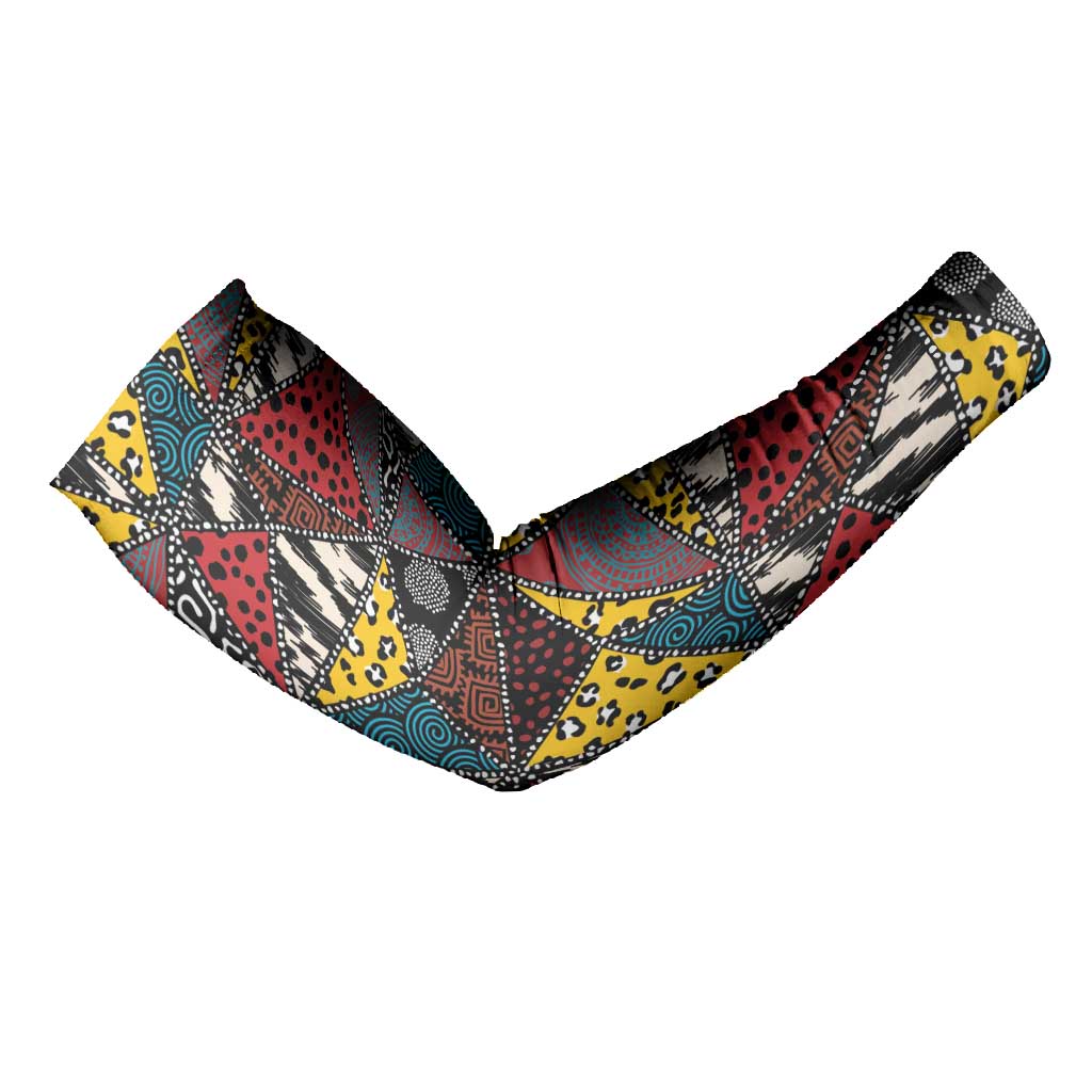 African Wild Animal Skins Arm Sleeves Triangles Pattern Afro Pattern Style