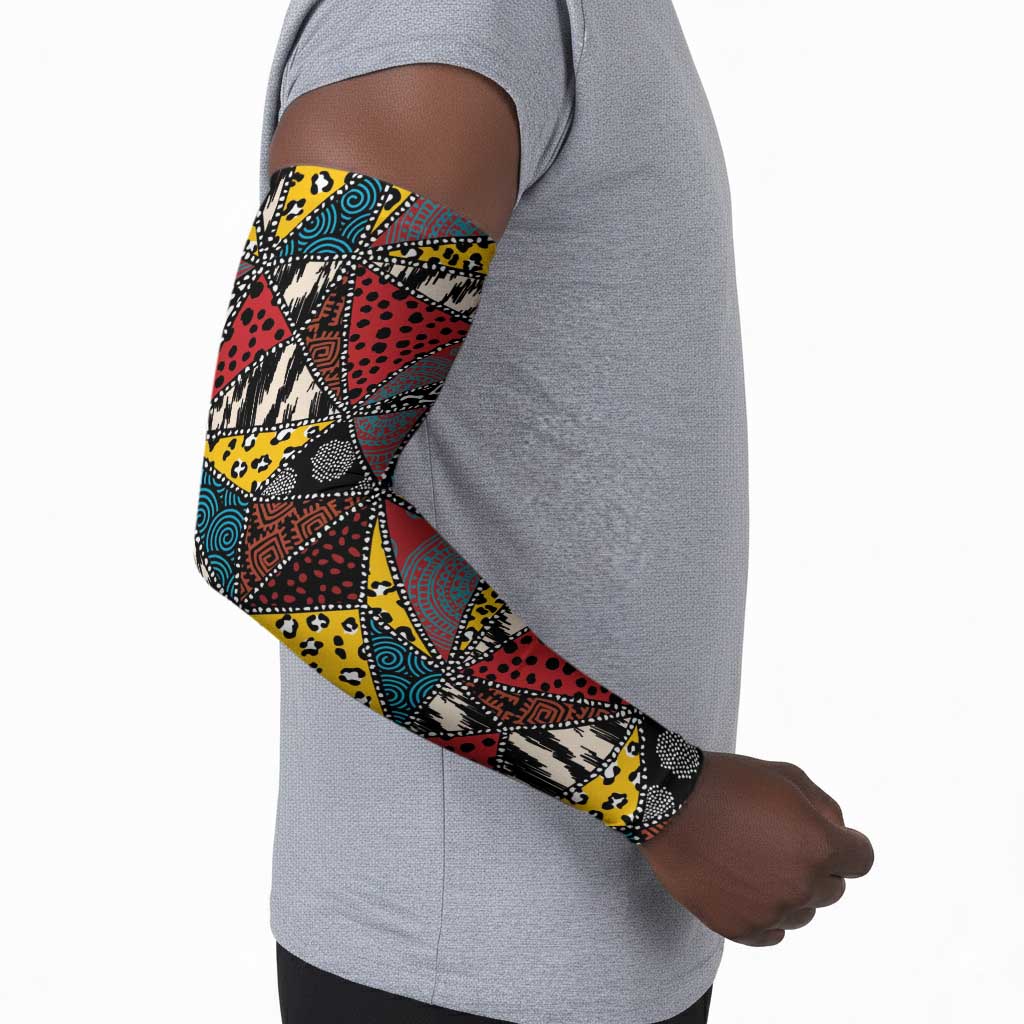 African Wild Animal Skins Arm Sleeves Triangles Pattern Afro Pattern Style