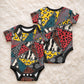 African Wild Animal Skins Baby Onesie Triangles Pattern Afro Pattern Style