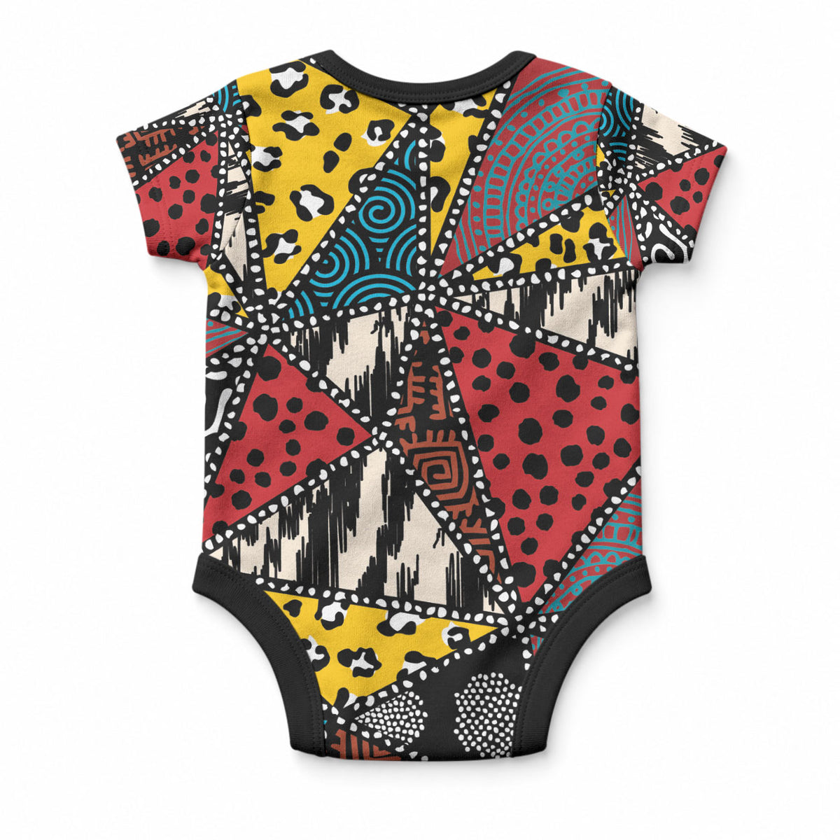 African Wild Animal Skins Baby Onesie Triangles Pattern Afro Pattern Style