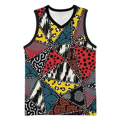 African Wild Animal Skins Basketball Jersey Triangles Pattern Afro Pattern Style LT9