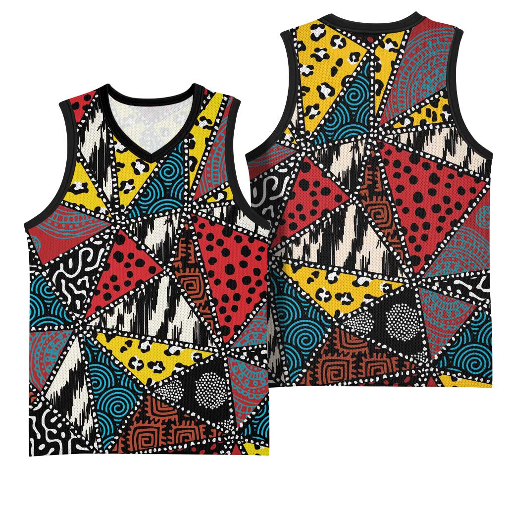 African Wild Animal Skins Basketball Jersey Triangles Pattern Afro Pattern Style LT9