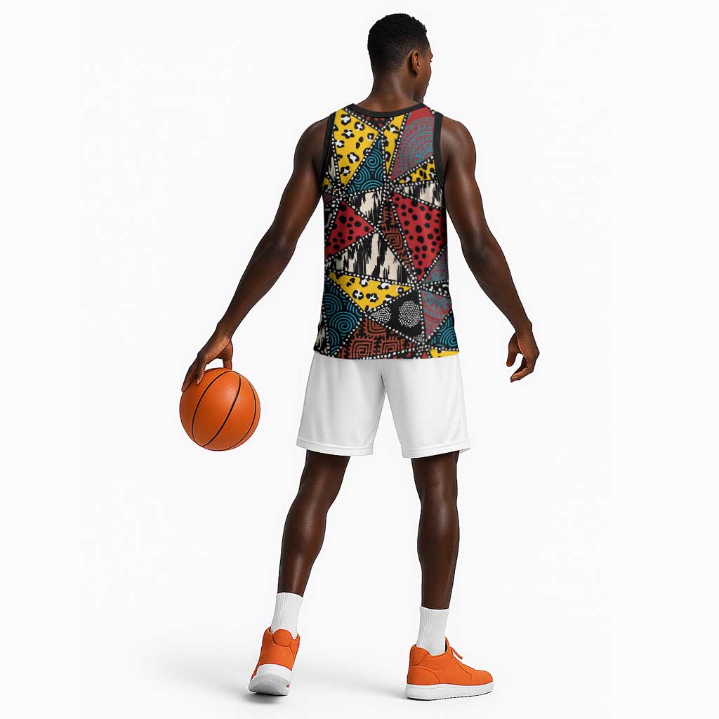 African Wild Animal Skins Basketball Jersey Triangles Pattern Afro Pattern Style LT9
