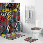 African Wild Animal Skins Bathroom Set Triangles Pattern Afro Pattern Style