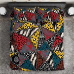 African Wild Animal Skins Bedding Set Triangles Pattern Afro Pattern Style - African Pride