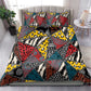 African Wild Animal Skins Bedding Set Triangles Pattern Afro Pattern Style - African Pride