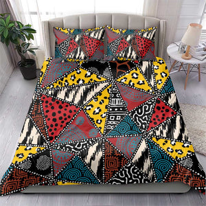 African Wild Animal Skins Bedding Set Triangles Pattern Afro Pattern Style - African Pride