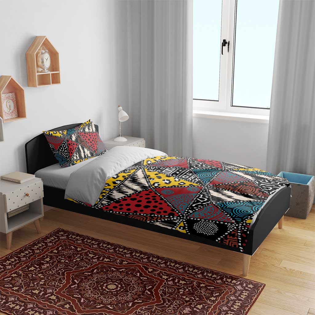 African Wild Animal Skins Bedding Set Triangles Pattern Afro Pattern Style - African Pride