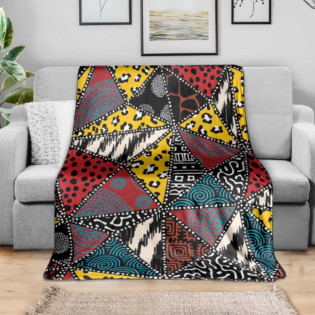African Wild Animal Skins Blanket Triangles Pattern Afro Pattern Style - African Pride