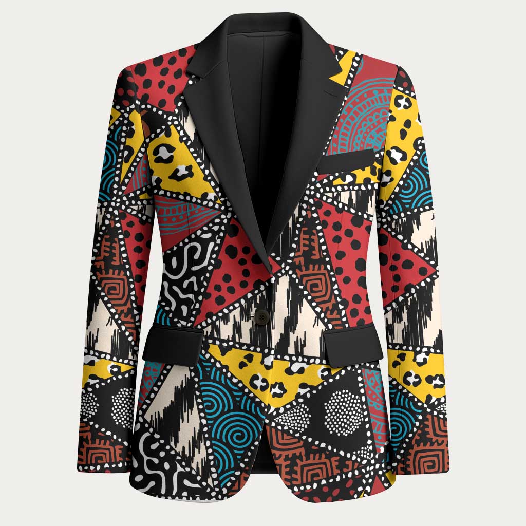 African Wild Animal Skins Blazer Triangles Pattern Afro Pattern Style