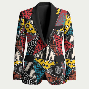 African Wild Animal Skins Blazer Triangles Pattern Afro Pattern Style